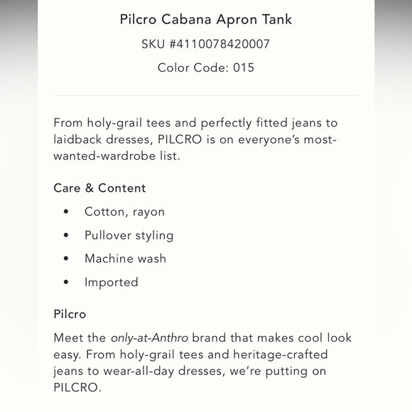 Pilcro Cabana Apron Tank - Picture 5 of 6